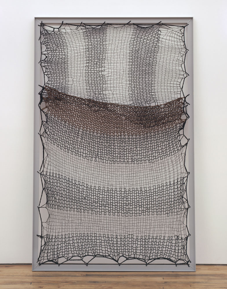 Alexandra Bircken, Wärmegitter, 2011, Wool, aluminum frame, 219.7 x 139.7 x 5.1 cm