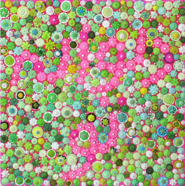 Farhard Moshiri, Crazy For You, 2007, acrylic on canvas, 80 x 80 x 6 cm