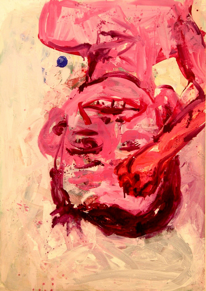 Georg Baselitz, Self-portrait with Blue Spot, 1996