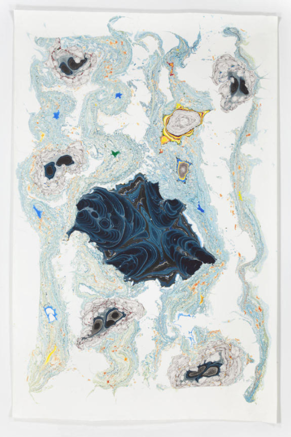 Kerstin Brätsch, Unstable Talismanic Rendering 28 (with gratitude to master marbler Dirk Lange), 2014, Ink and solvent on paper, 278,1 x 182,9 cm