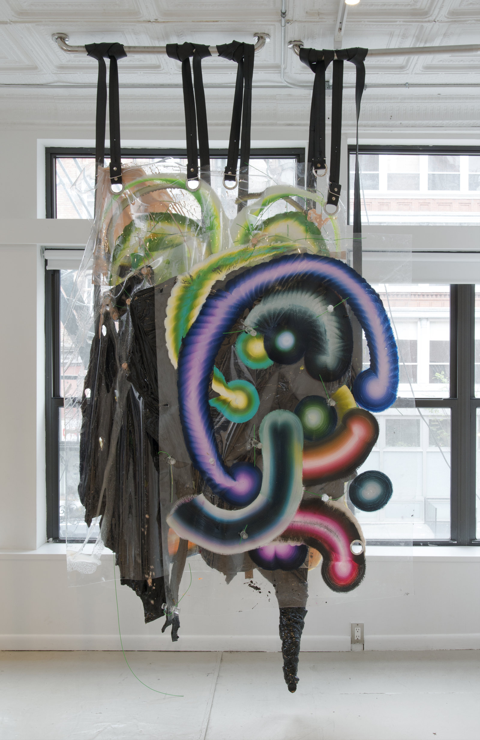 Kerstin Brätsch and Debo Eilers, S is for Sissy, 2013, Bodybag Meo, installation view KAYA III, 47 Canal