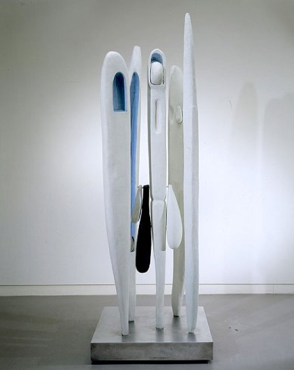 Louise Bourgeois, Quarantina, 1947-53, Bronze, painted white and blue, 204.5 x 68.6 x 68.6 centimeters