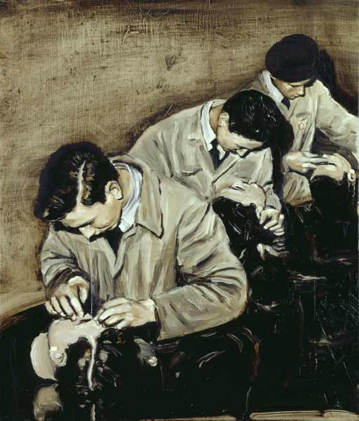 Michaël Borremans, The Pupils, 2001, oil on canvas