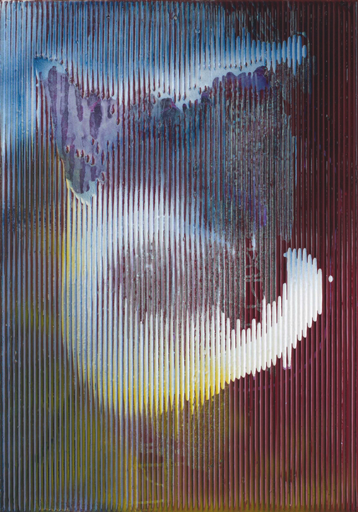 Sigmar Polke, Untitled (Lens Painting), 2008, mixed media on fabric, 100 x 70 cm