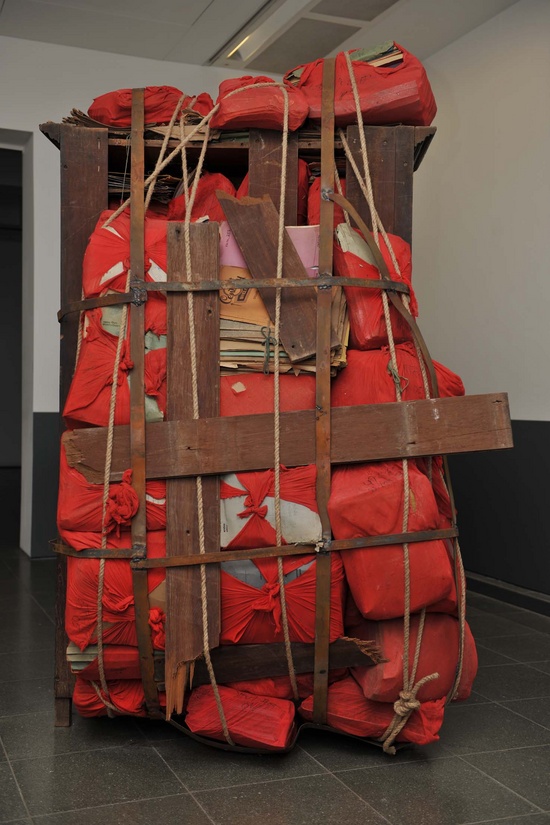 Subodh Gupta, Date by Date (detail), 2008, installation view, Indian Highway, Serpentine Gallery, London, 2008
