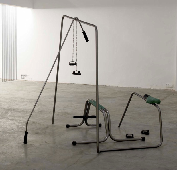 Tatiana Trouvé, Polder, 2006, metal, leather, plastic, wrought iron,