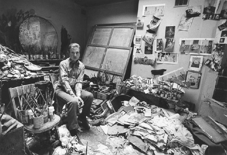 Francis Bacon in his studio