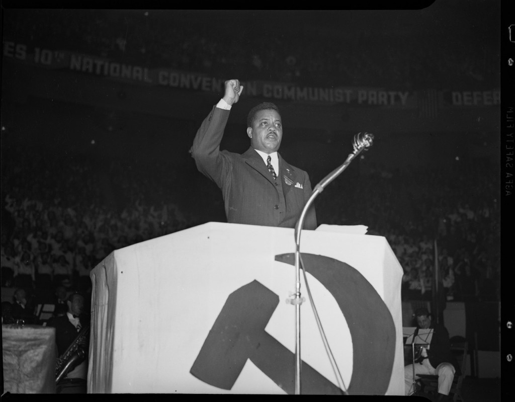 James W. Ford speaking at a Communist Party rally in Madison Square Garden (May 26, 1938) (courtesy New York City Municipal Archives)