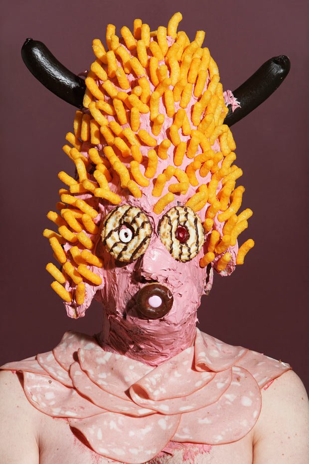 Playful Portraits Of People Wearing Masks Made Out Of Food - Art-Sheep