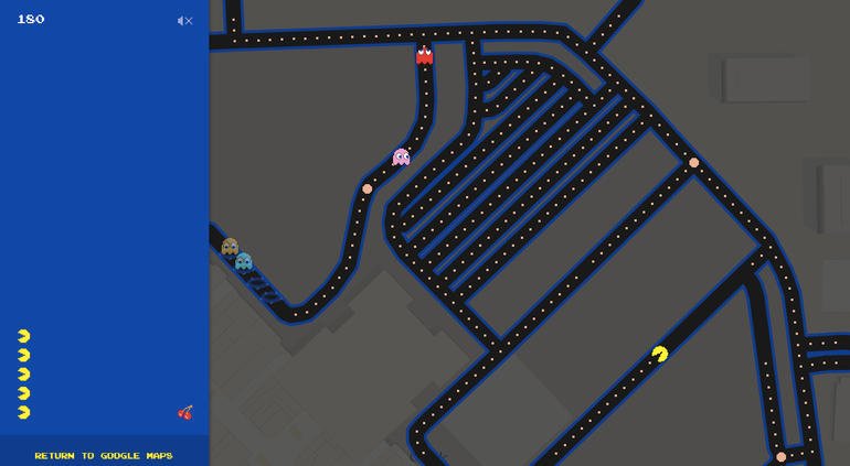 Google Maps transforma ruas em fases de Pac-Man