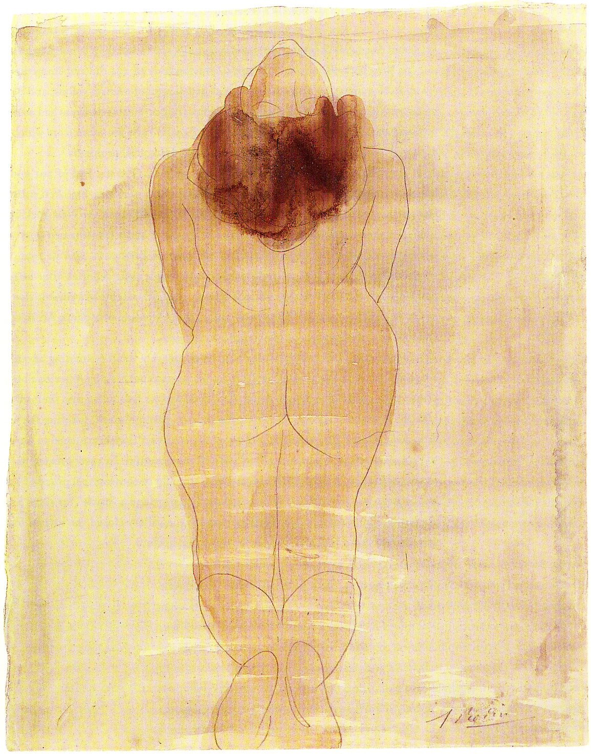 Kneeling Woman, (c.1900–1908) watercolor and graphite