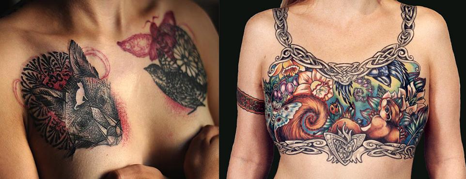 Cancer survivor who had a double mastectomy shows off floral tattoos   Daily Mail Online