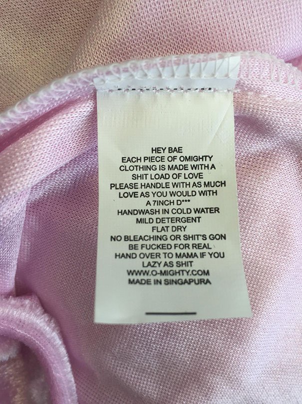 23 Hilarious Clothing Labels That You Would Wish Your 