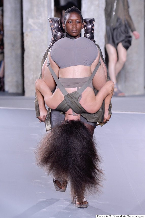 PARIS, FRANCE - OCTOBER 01: Models walks the runway during the Rick Owens show as part of the Paris Fashion Week Womenswear Spring/Summer 2016 on October 1, 2015 in Paris, France. (Photo by Francois G. Durand/WireImage)