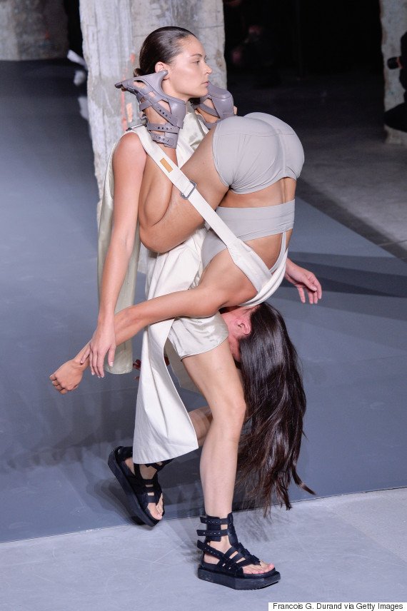 PARIS, FRANCE - OCTOBER 01: Models walks the runway during the Rick Owens show as part of the Paris Fashion Week Womenswear Spring/Summer 2016 on October 1, 2015 in Paris, France. (Photo by Francois G. Durand/WireImage)