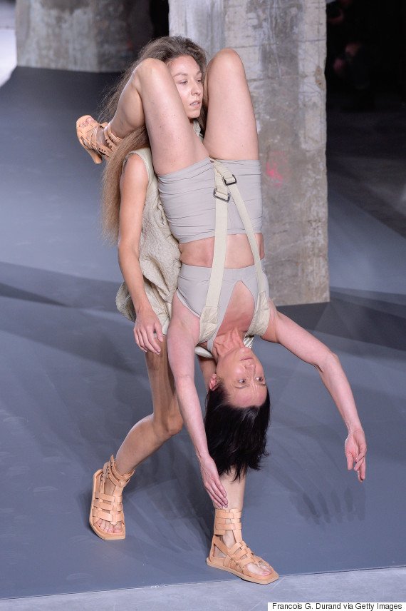 PARIS, FRANCE - OCTOBER 01: Models walks the runway during the Rick Owens show as part of the Paris Fashion Week Womenswear Spring/Summer 2016 on October 1, 2015 in Paris, France. (Photo by Francois G. Durand/WireImage)