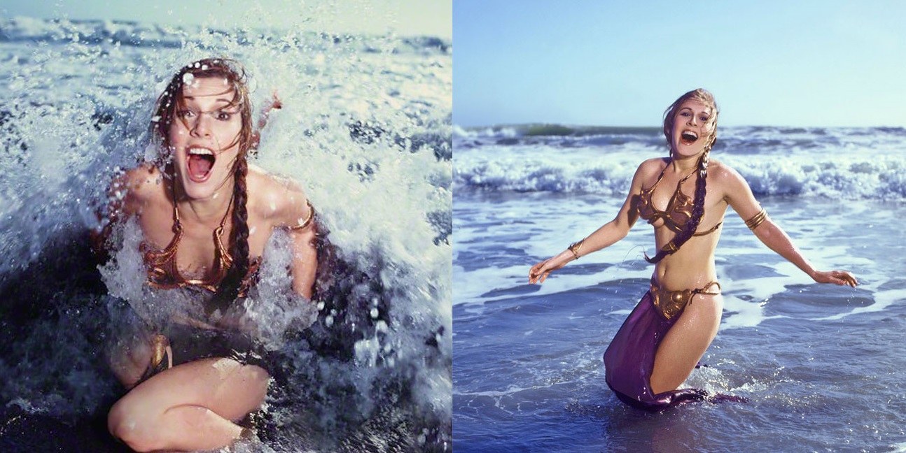 Photos of Carrie Fisher in The Famous "Slave Leia" Bikini Promoti...