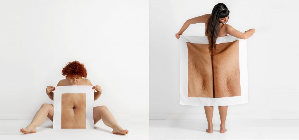 Nude Portraits Of People Holding Pictures Of Enlarged Body Parts