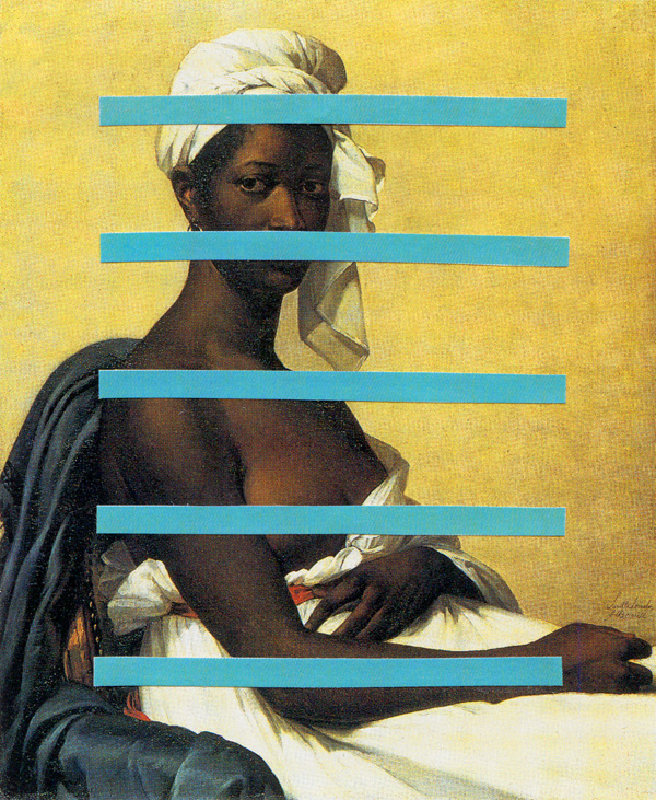 Portrait-Of-A-Negress-With-Bars---collage-on-found-print---2010---4,25-x-3,5---002
