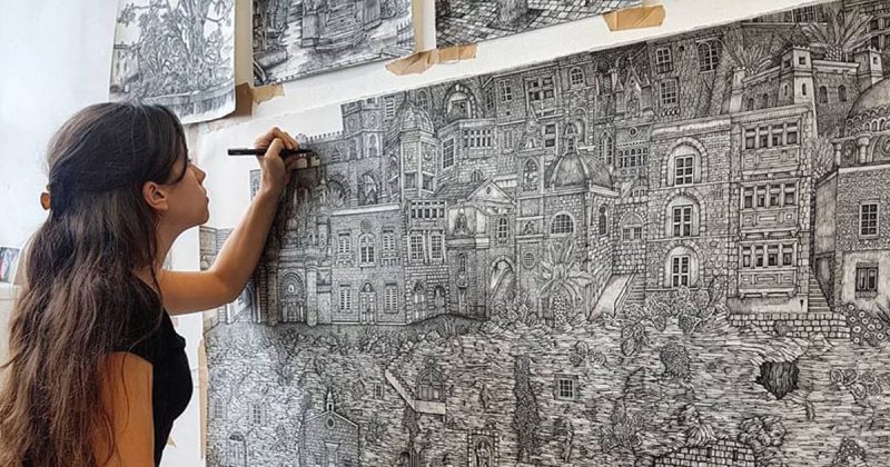 Detailed Pen Drawings That Combine Real And Imaginary Landscapes By Olivia Kemp Art Sheep