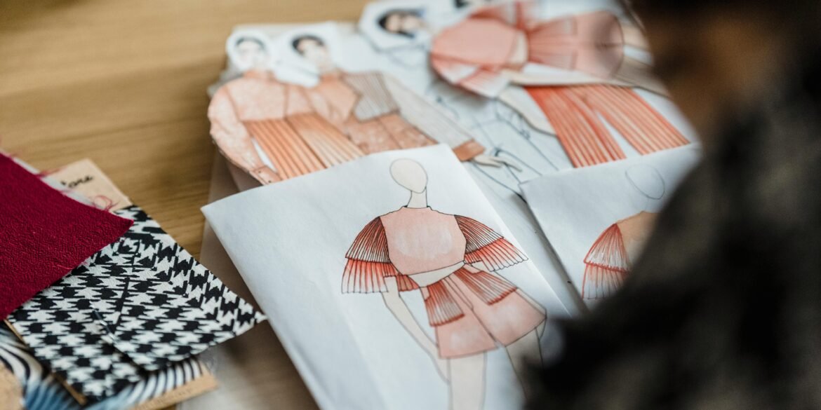 Crop designer working at table.