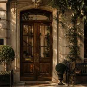 Wooden Front Door With Glass Where Warmth Meets Natural Light art-sheep.com