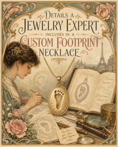 Details a Jewelry Expert Includes in a Custom Footprint Necklace art-sheep.com