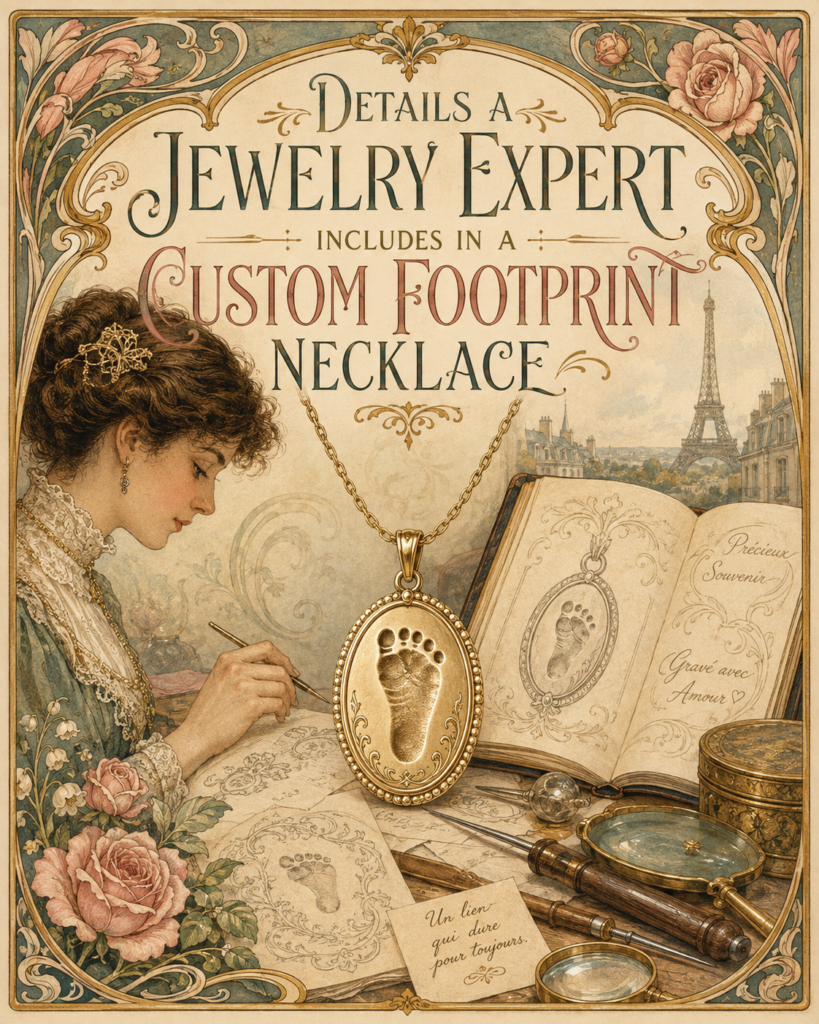 Details a Jewelry Expert Includes in a Custom Footprint Necklace art-sheep.com