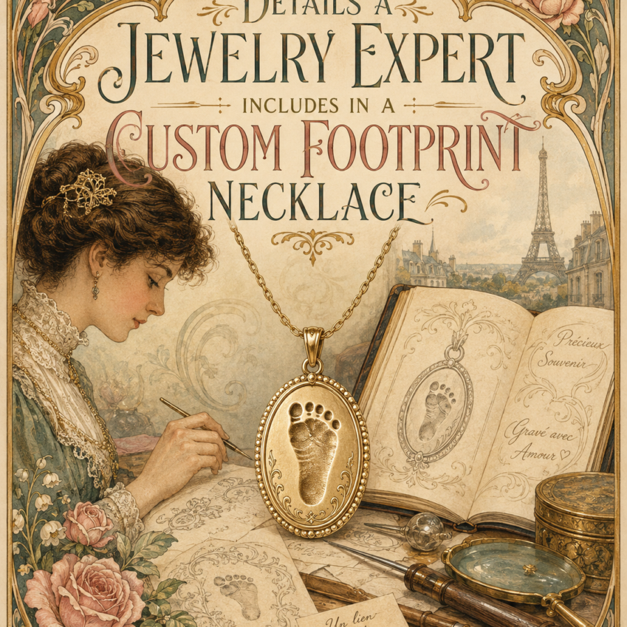 Details a Jewelry Expert Includes in a Custom Footprint Necklace art-sheep.com